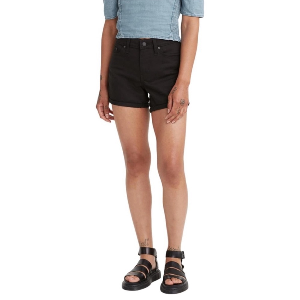 NWT Women's Levi’s Mid Rise Mid-Length Jean Shorts Black Size 27